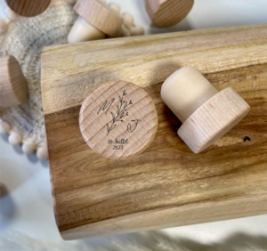 Bouchon personnalisé Initiale et date mariage