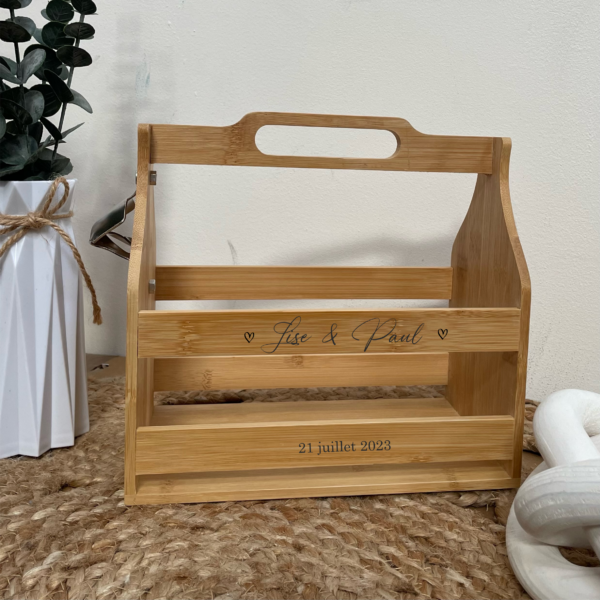 Caisse à Bouteilles de Bière - Mariage prénom et date