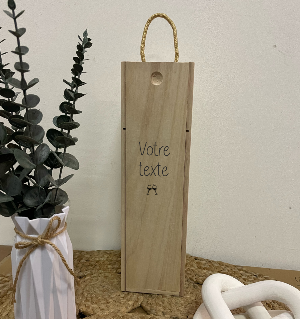 Tonneau En Bois Bouteille Avec Gravure Motif Cuve Et Bannière Personnalisé - Vin, Neuf, Chêne